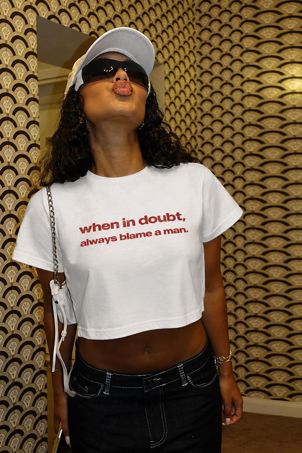 Blame A Man Crop Top
