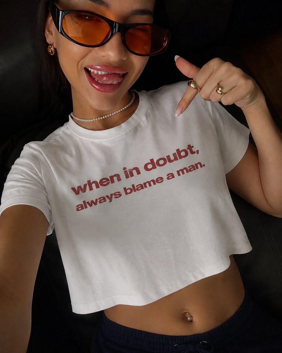 Blame A Man Crop Top